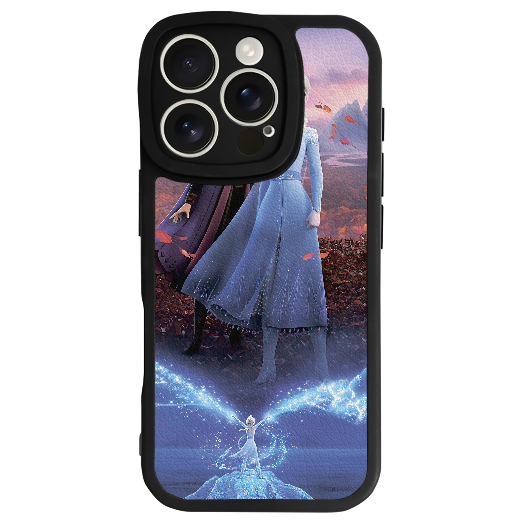 （画像用） アナと雪の女王 アンナ エルサ Frozen Anna Elsa 【iPhone 16シリーズ対応】シリコンスマホケース（レザー調） 材質：シリコン